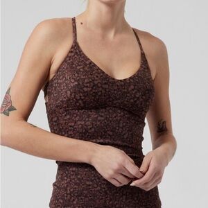 Athleta M Triangle Tankini A-C Medium #657712 Camo Flora Decadent Chocolate